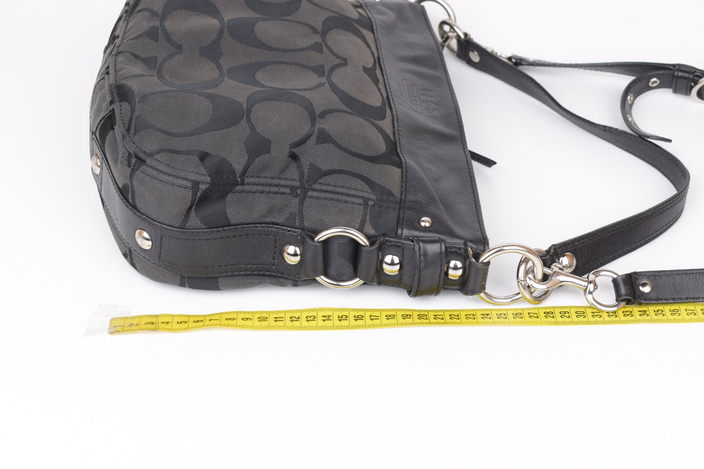 * Coach Signature Zoe Shoulder Bag F14708 Black/Gray, 29x24cm, V.Good 7/10