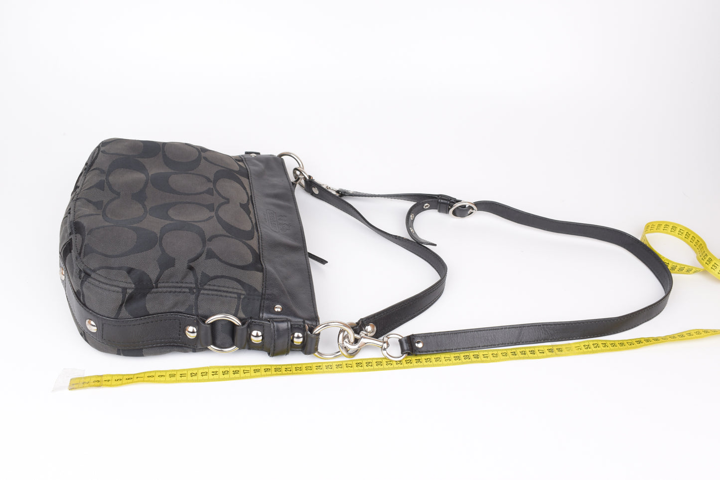 * Coach Signature Zoe Shoulder Bag F14708 Black/Gray, 29x24cm, V.Good 7/10