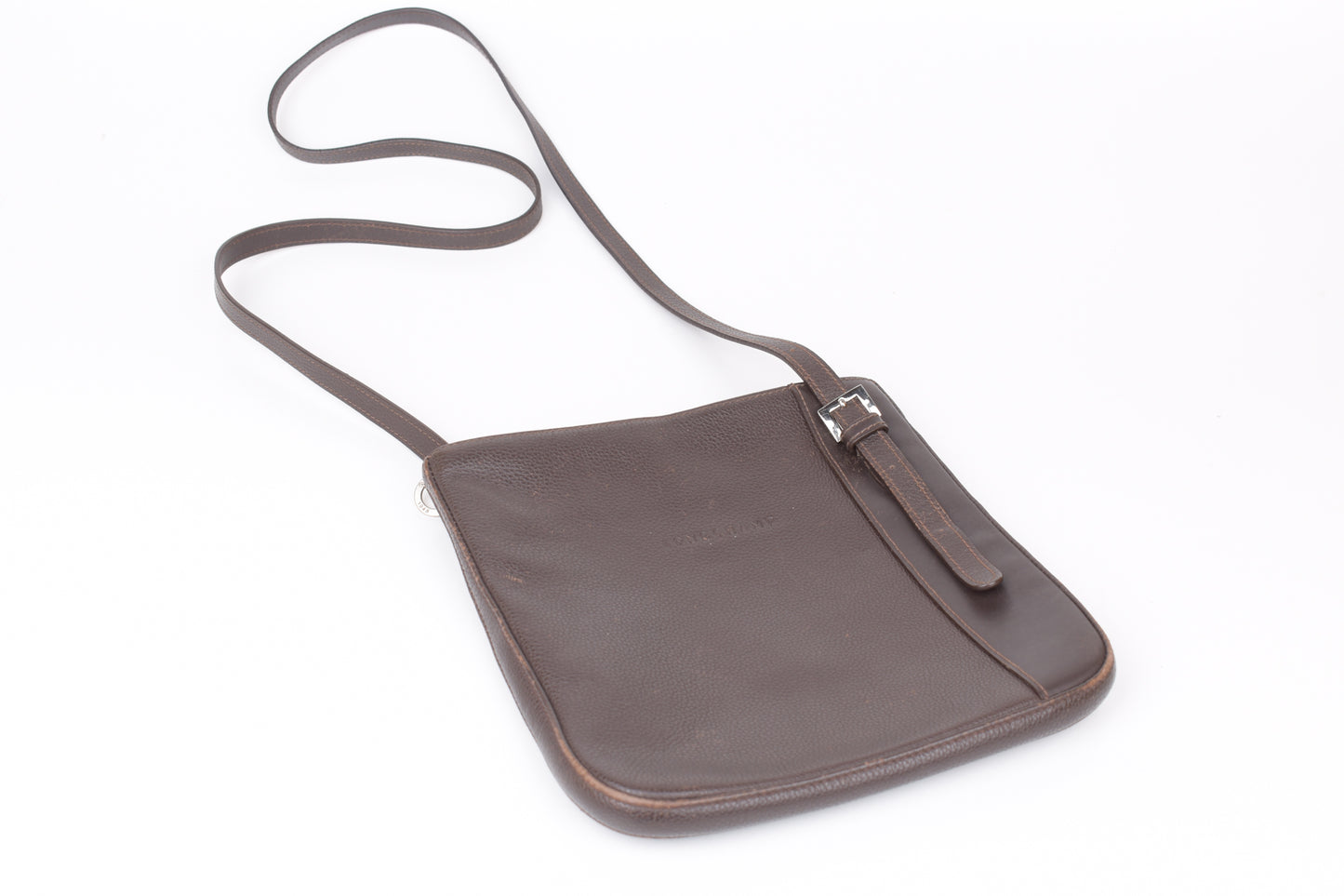 * Longchamp Medium Brown Leather Crossbody Bag, 22x24cm, V.Good 7/10