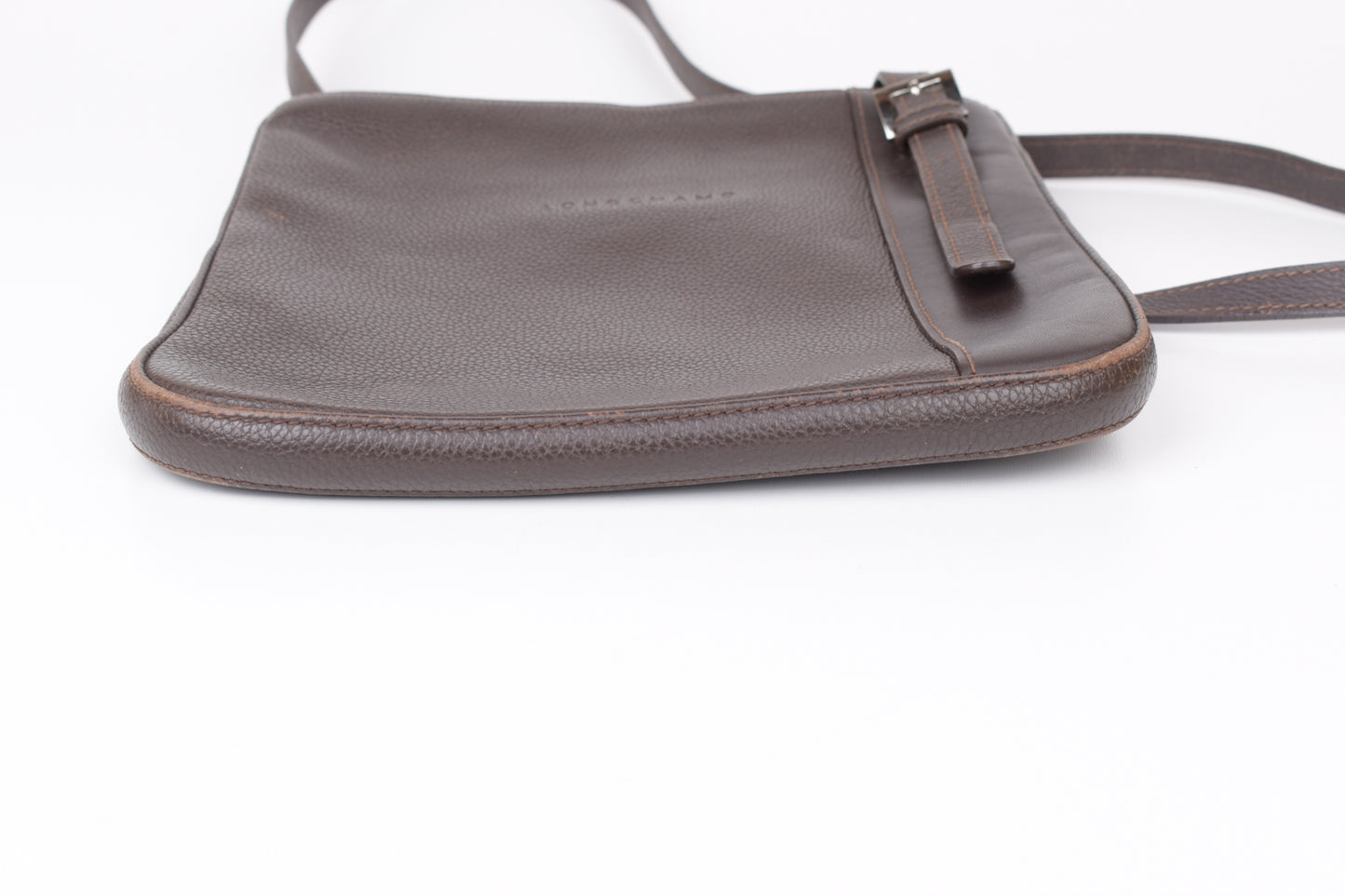 * Longchamp Medium Brown Leather Crossbody Bag, 22x24cm, V.Good 7/10