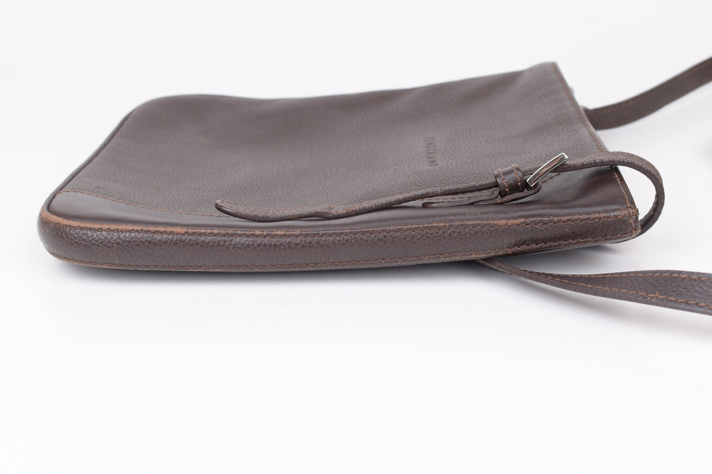 * Longchamp Medium Brown Leather Crossbody Bag, 22x24cm, V.Good 7/10