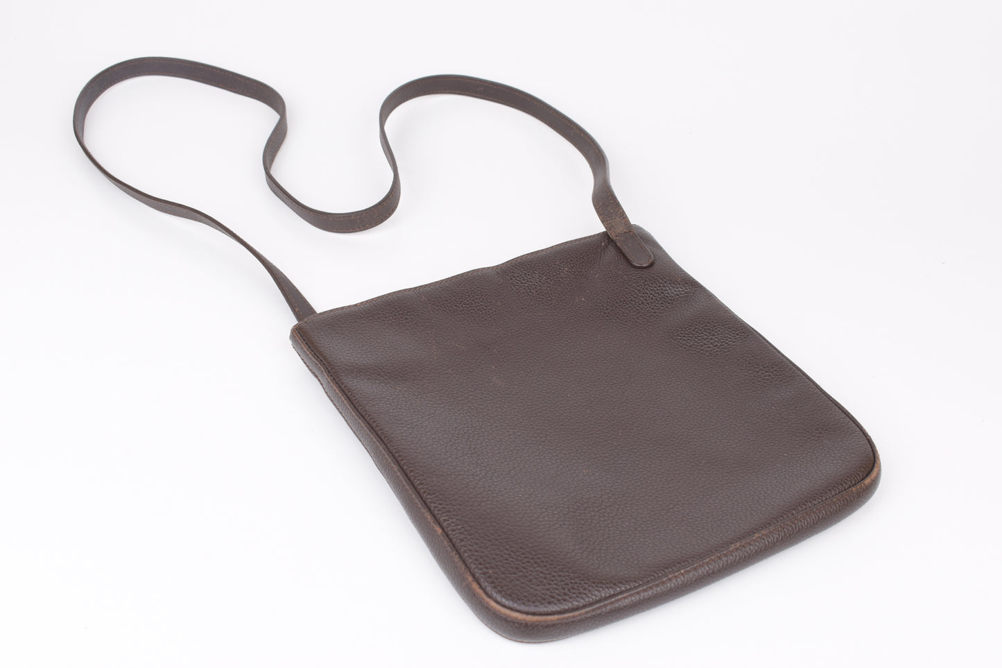 * Longchamp Medium Brown Leather Crossbody Bag, 22x24cm, V.Good 7/10
