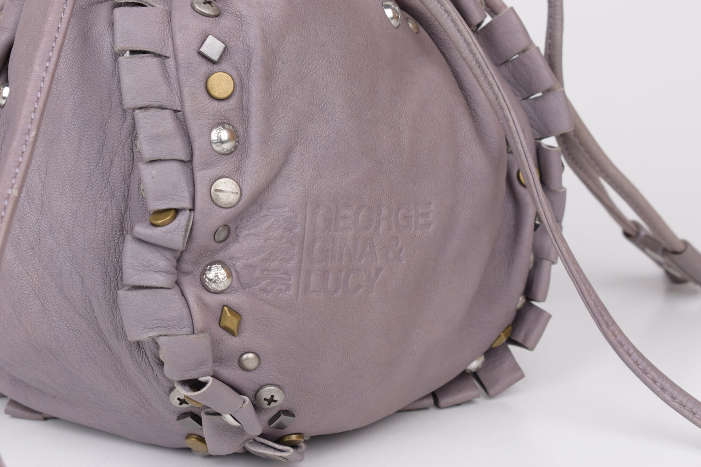 * George Gina & Lucy GGL Light Purple Leather Women Small Pouch Bag, 15x20cm, V.Good 8/10