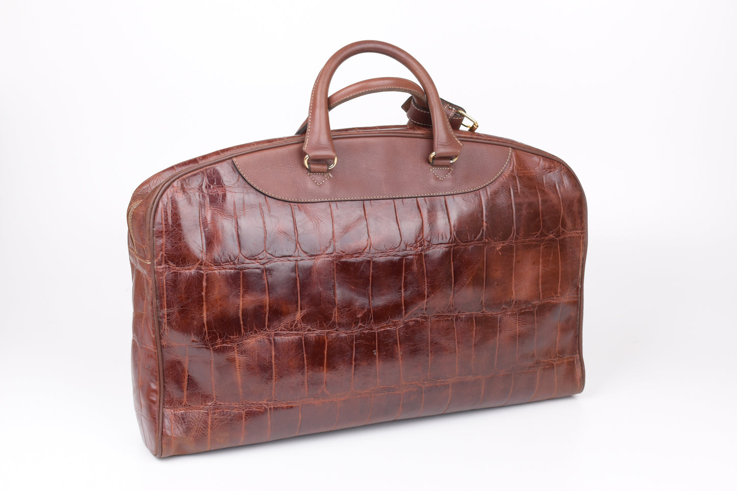 * Burberry Brown Leather Travel Bag, 47x30cm; Excellent 9/10