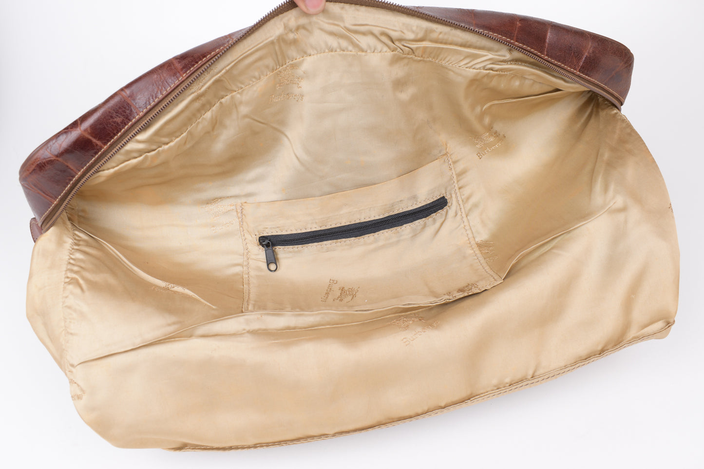 * Burberry Brown Leather Travel Bag, 47x30cm; Excellent 9/10