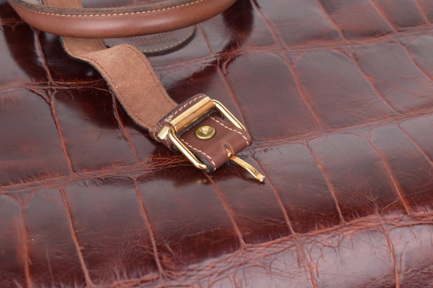 * Burberry Brown Leather Travel Bag, 47x30cm; Excellent 9/10