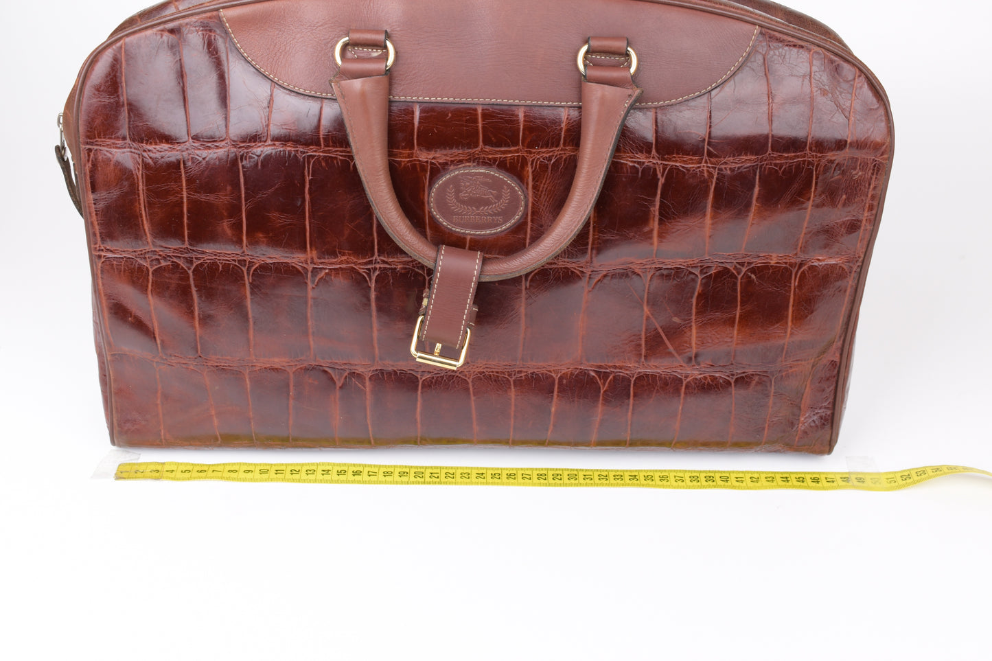 * Burberry Brown Leather Travel Bag, 47x30cm; Excellent 9/10