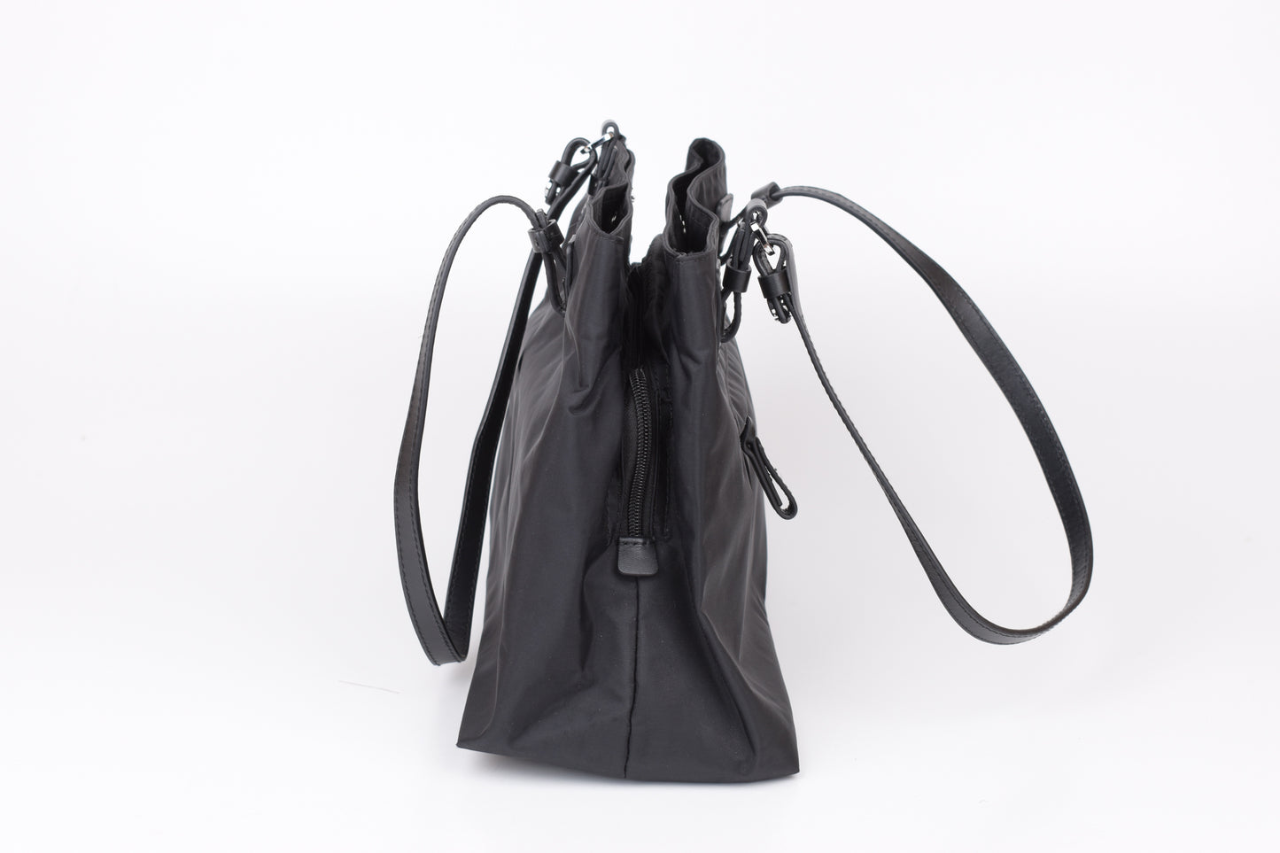 * Brics Nylon and Leather Three-Compartment Medium Shopping Bag black, 32x25cm, Excellent 10/10