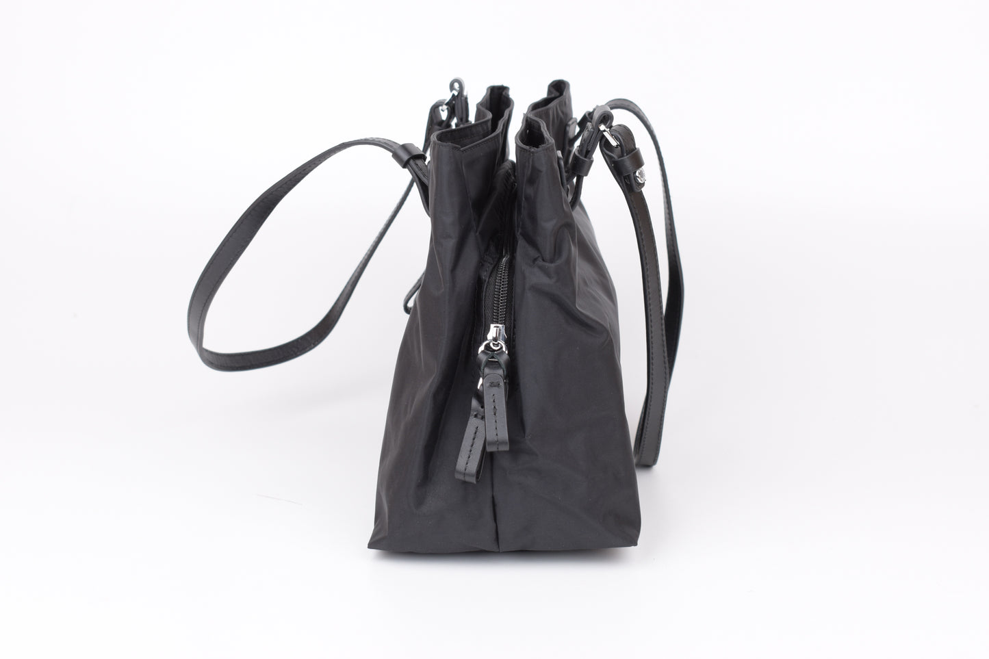 * Brics Nylon and Leather Three-Compartment Medium Shopping Bag black, 32x25cm, Excellent 10/10