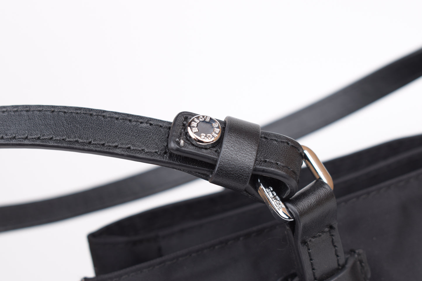 * Brics Nylon and Leather Three-Compartment Medium Shopping Bag black, 32x25cm, Excellent 10/10