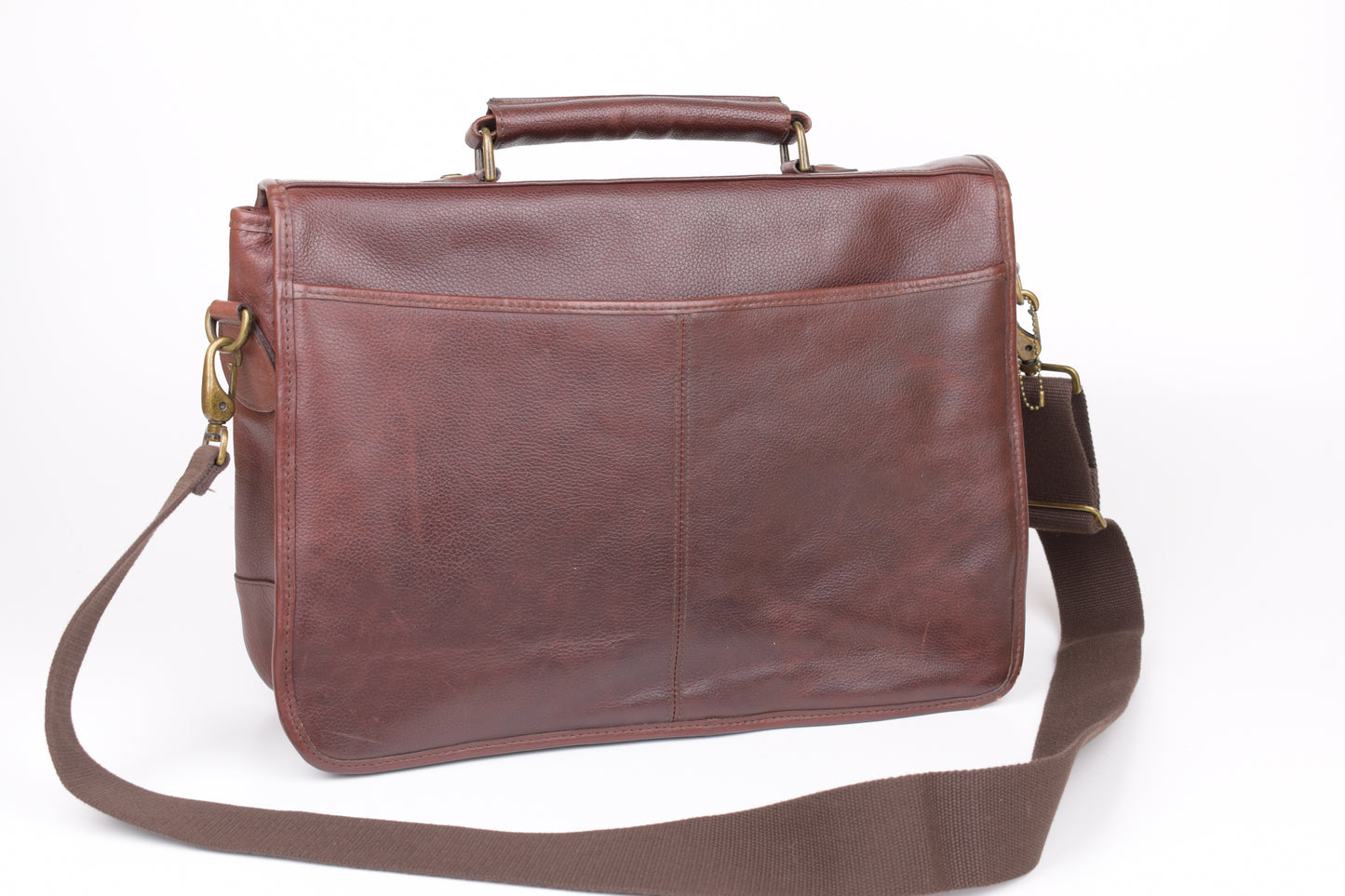 * Barbour Brown Leather Messenger Bag, 42x30cm, Excellent 9/10