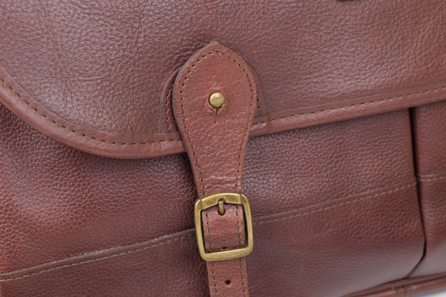 * Barbour Brown Leather Messenger Bag, 42x30cm, Excellent 9/10