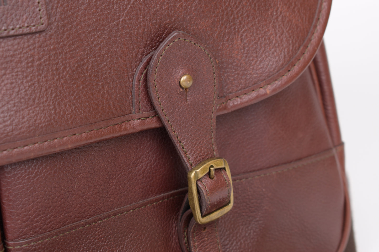 * Barbour Brown Leather Messenger Bag, 42x30cm, Excellent 9/10