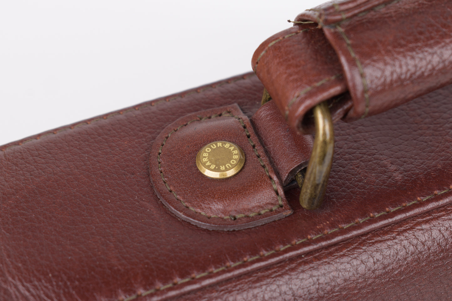 * Barbour Brown Leather Messenger Bag, 42x30cm, Excellent 9/10