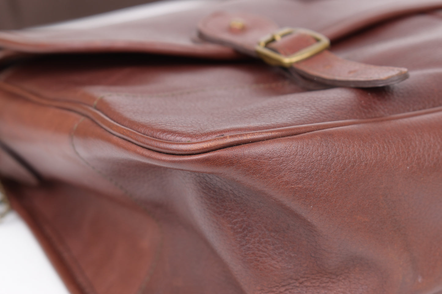 * Barbour Brown Leather Messenger Bag, 42x30cm, Excellent 9/10