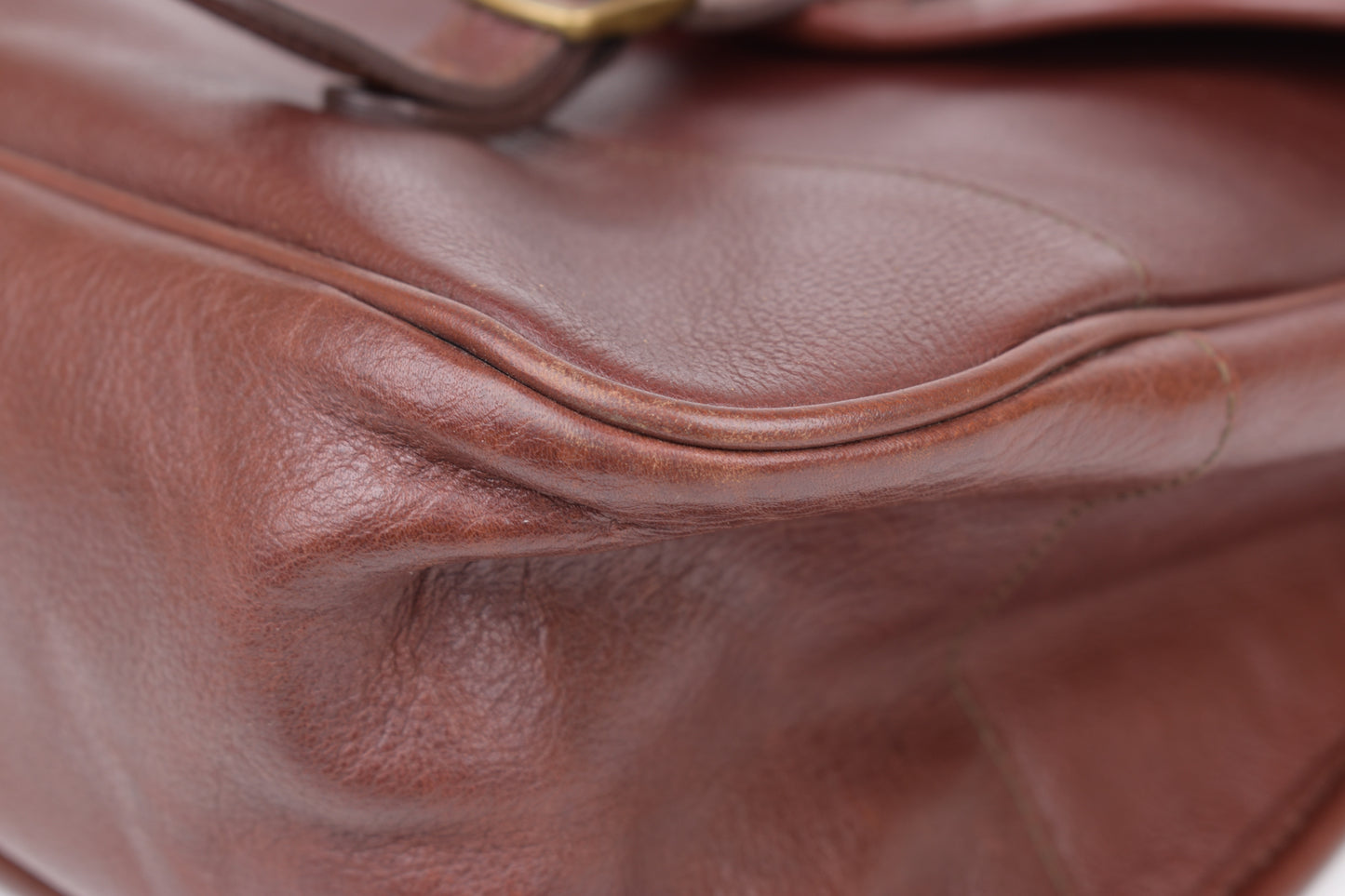* Barbour Brown Leather Messenger Bag, 42x30cm, Excellent 9/10