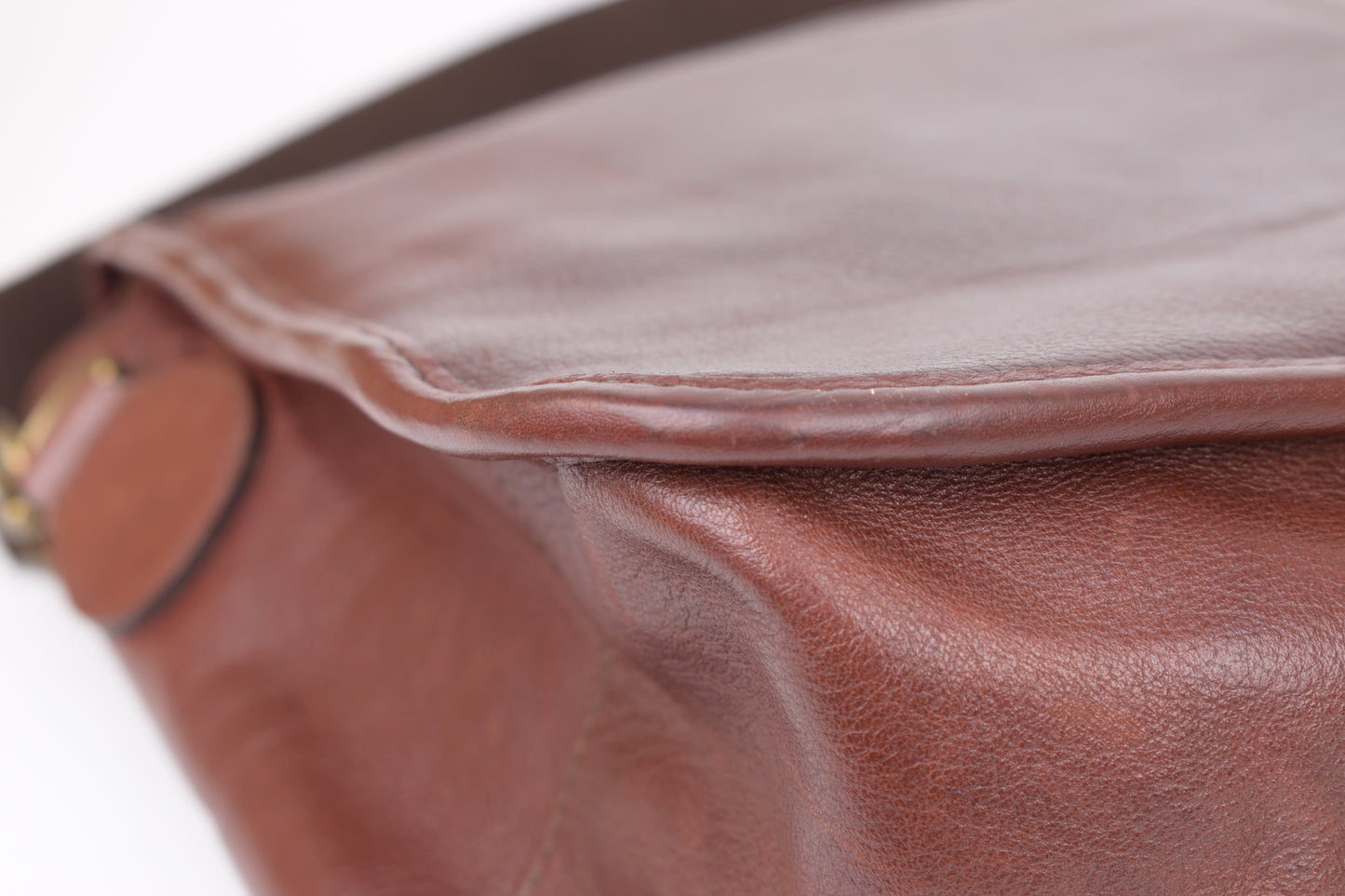 * Barbour Brown Leather Messenger Bag, 42x30cm, Excellent 9/10