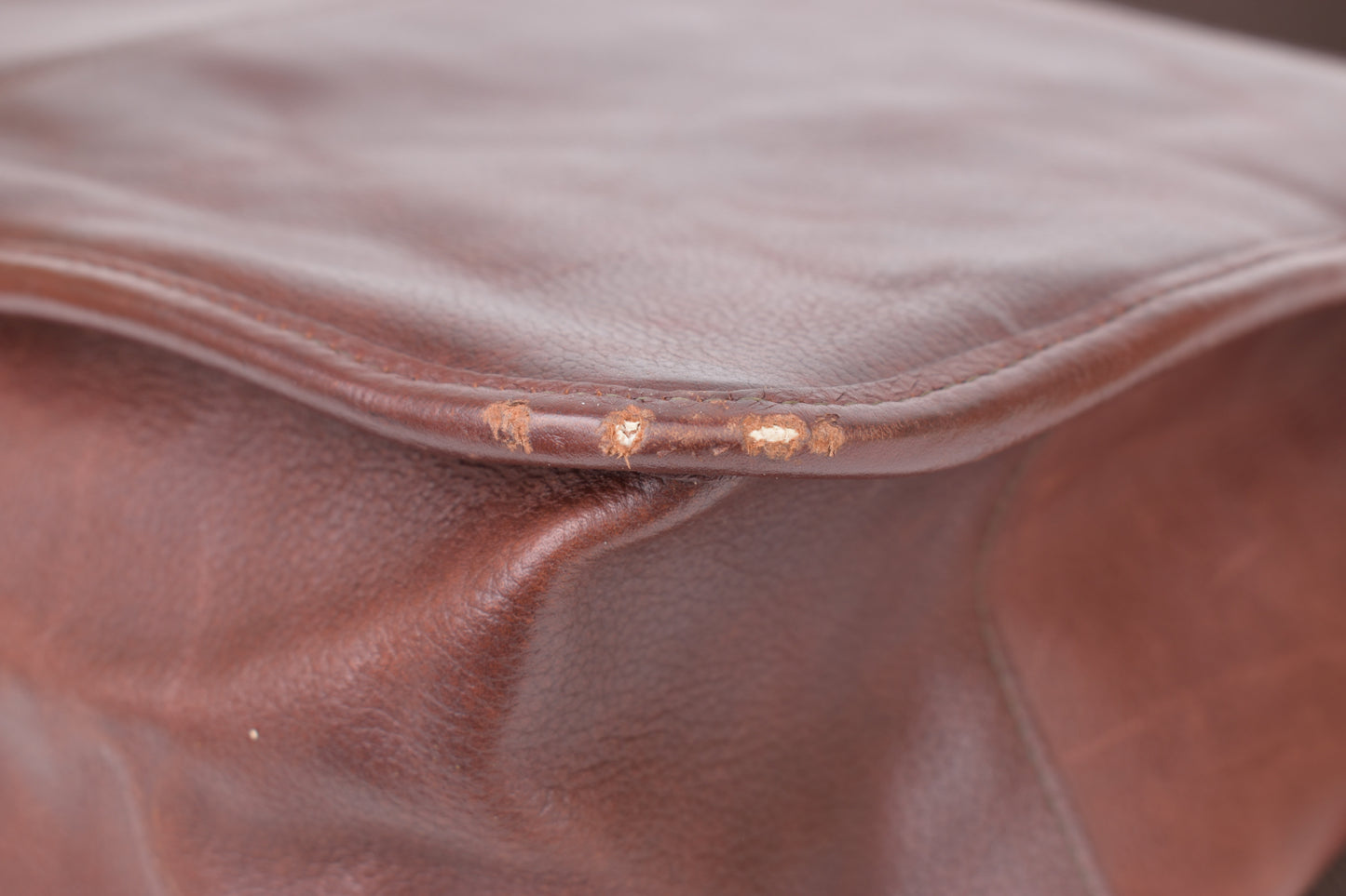 * Barbour Brown Leather Messenger Bag, 42x30cm, Excellent 9/10