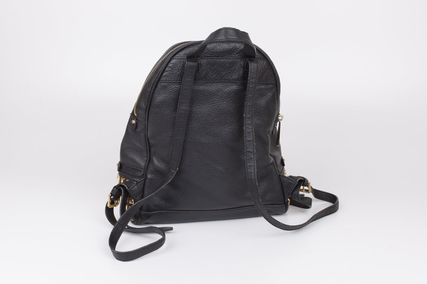 *Michael Kors Rhea Zip Studded Black Leather Backpack, 27x30cm, V.Good 8/10