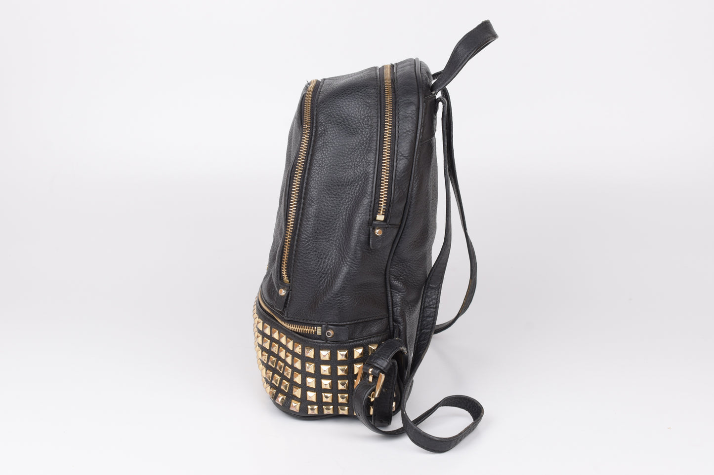 *Michael Kors Rhea Zip Studded Black Leather Backpack, 27x30cm, V.Good 8/10