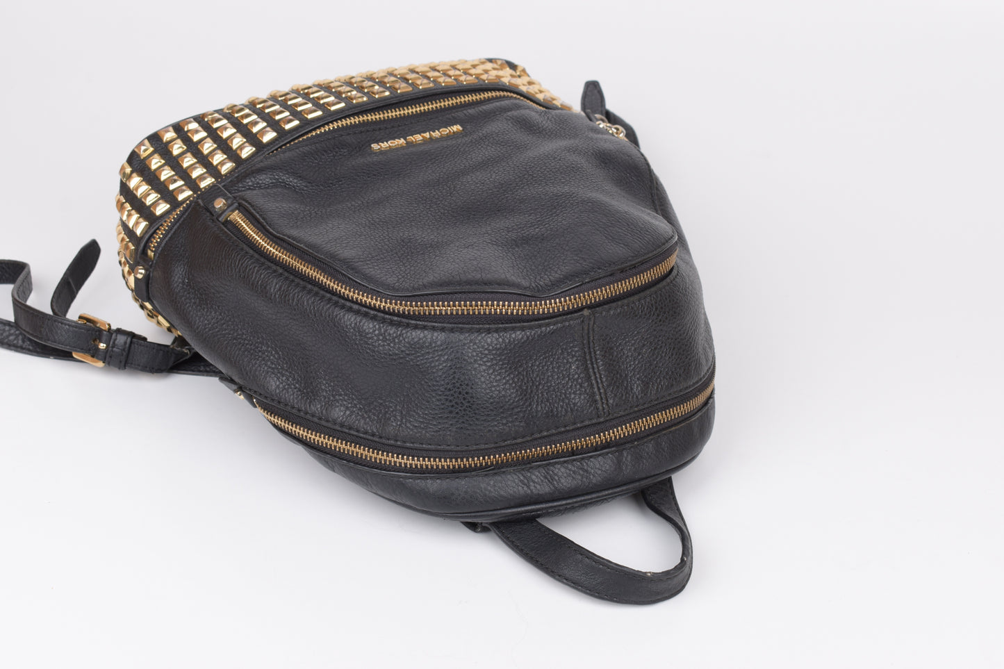 *Michael Kors Rhea Zip Studded Black Leather Backpack, 27x30cm, V.Good 8/10