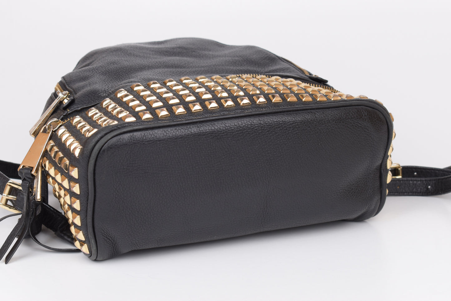 *Michael Kors Rhea Zip Studded Black Leather Backpack, 27x30cm, V.Good 8/10