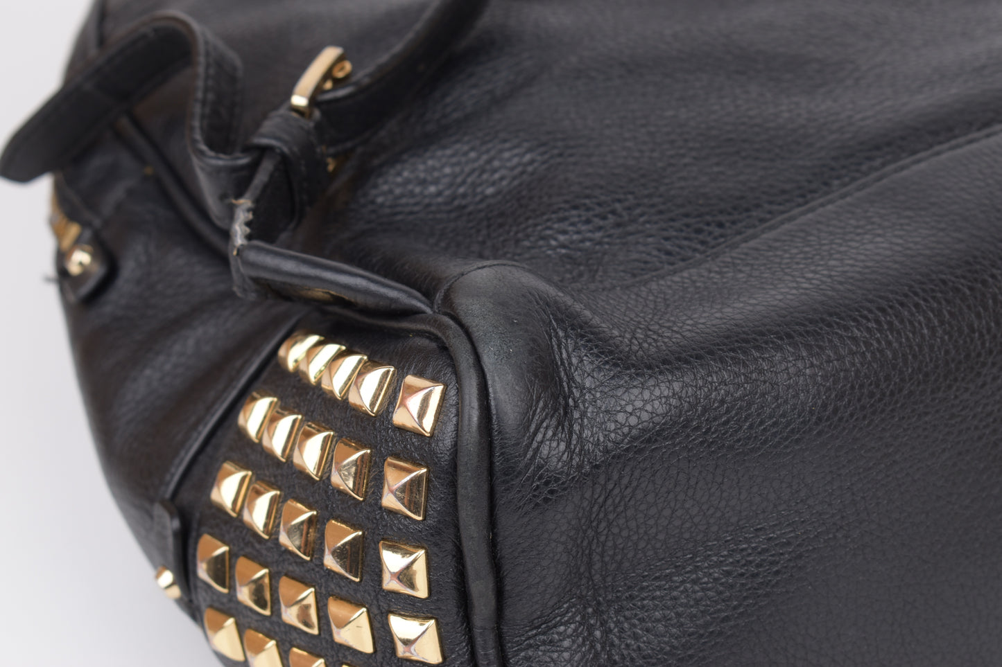 *Michael Kors Rhea Zip Studded Black Leather Backpack, 27x30cm, V.Good 8/10