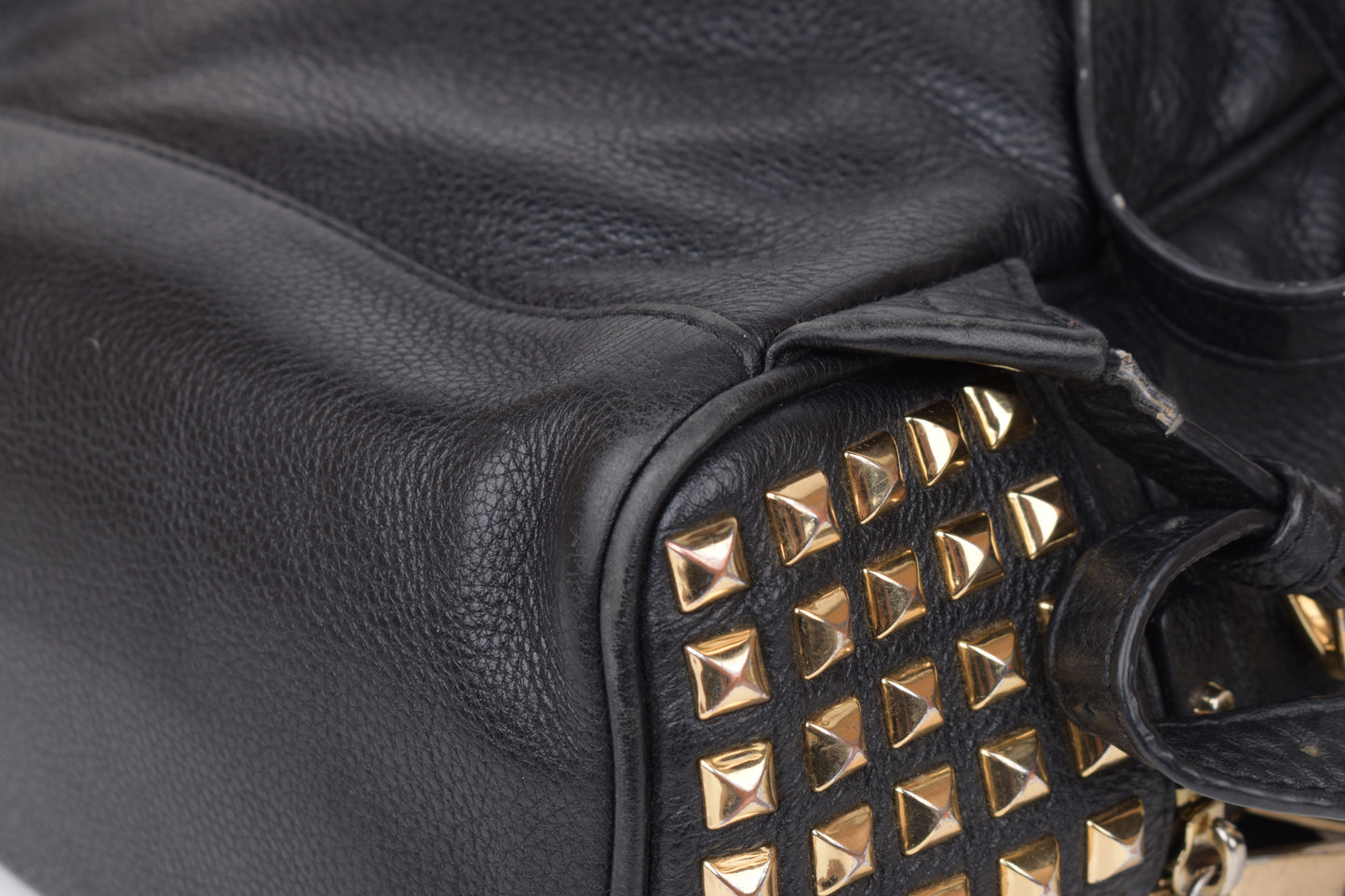 *Michael Kors Rhea Zip Studded Black Leather Backpack, 27x30cm, V.Good 8/10