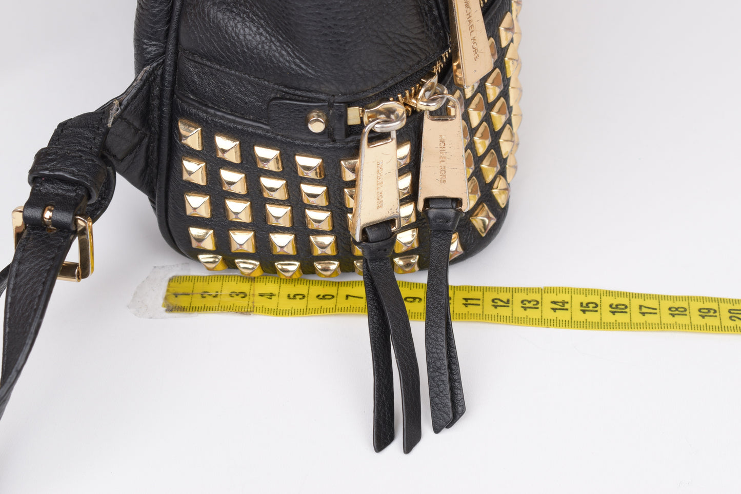 *Michael Kors Rhea Zip Studded Black Leather Backpack, 27x30cm, V.Good 8/10
