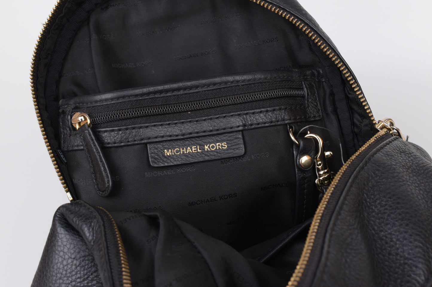 *Michael Kors Rhea Zip Studded Black Leather Backpack, 27x30cm, V.Good 8/10