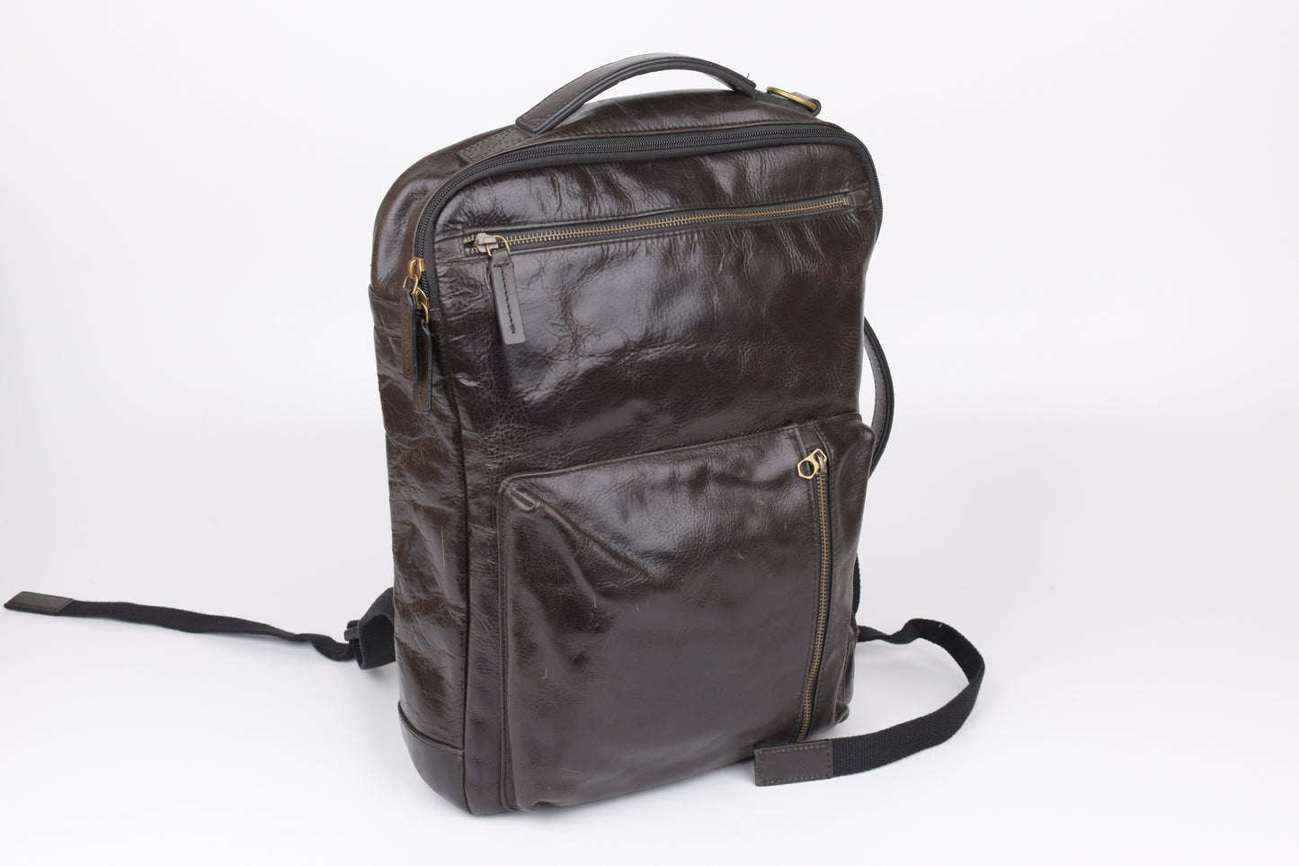 * FOSSIL Dark Brown Buckner Convertible Commuter Cognac, 30x40cm, V.Good 8/10