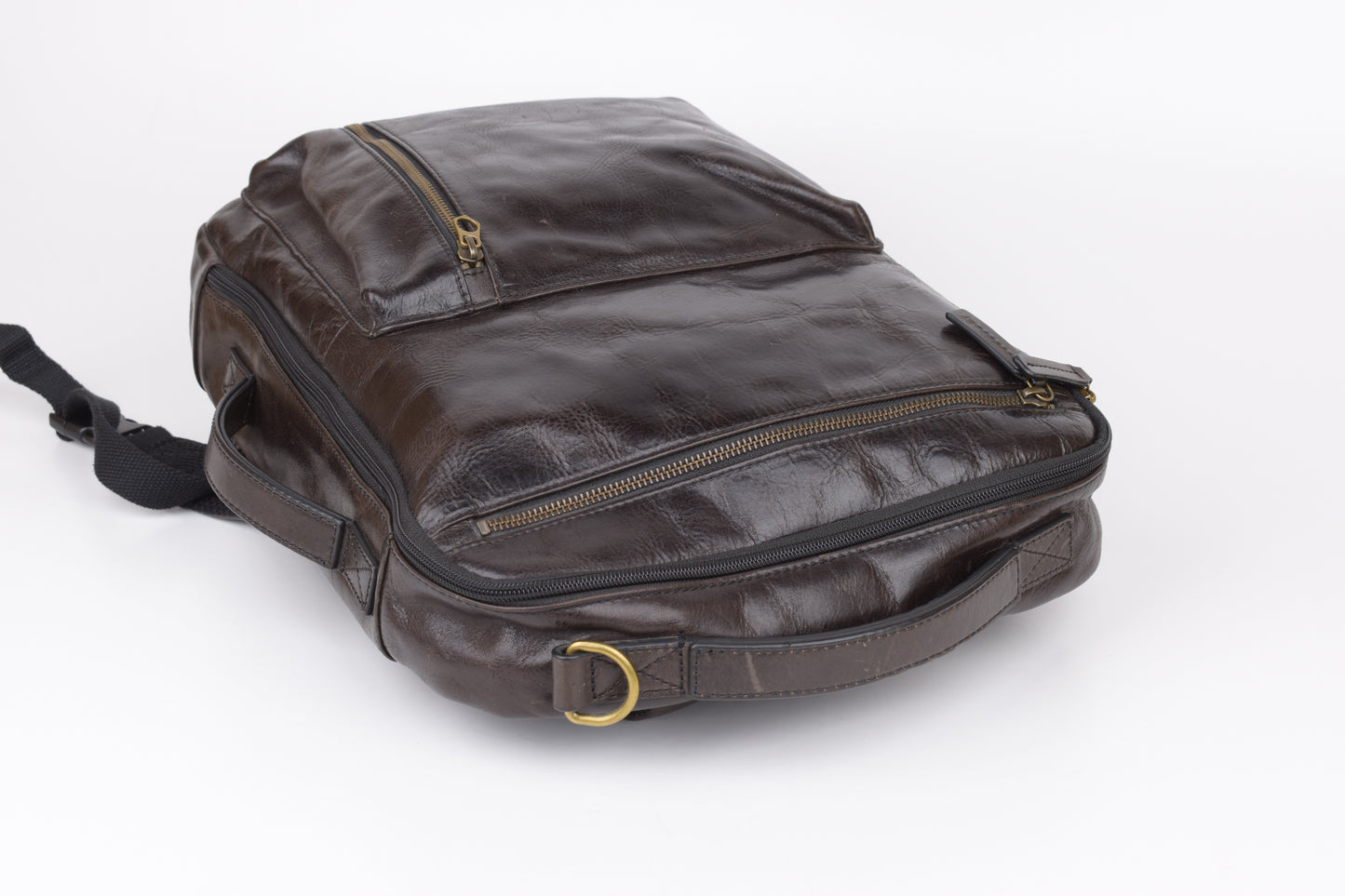 * FOSSIL Dark Brown Buckner Convertible Commuter Cognac, 30x40cm, V.Good 8/10