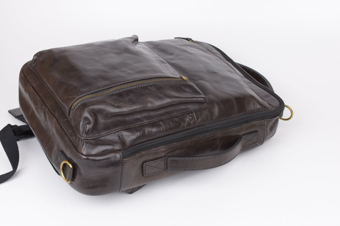* FOSSIL Dark Brown Buckner Convertible Commuter Cognac, 30x40cm, V.Good 8/10