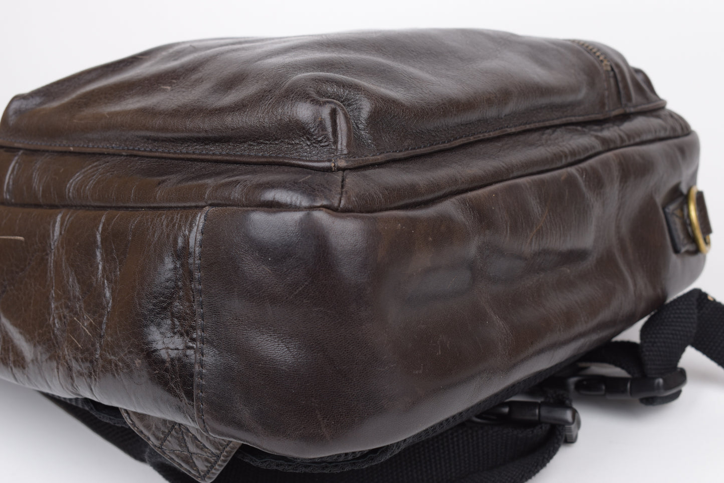 * FOSSIL Dark Brown Buckner Convertible Commuter Cognac, 30x40cm, V.Good 8/10
