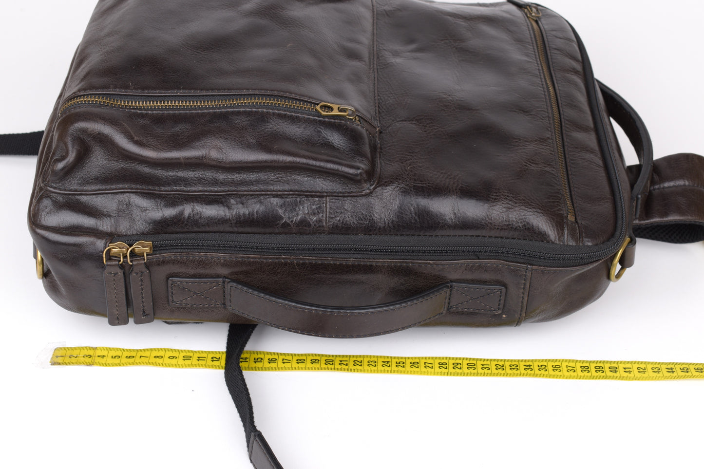 * FOSSIL Dark Brown Buckner Convertible Commuter Cognac, 30x40cm, V.Good 8/10