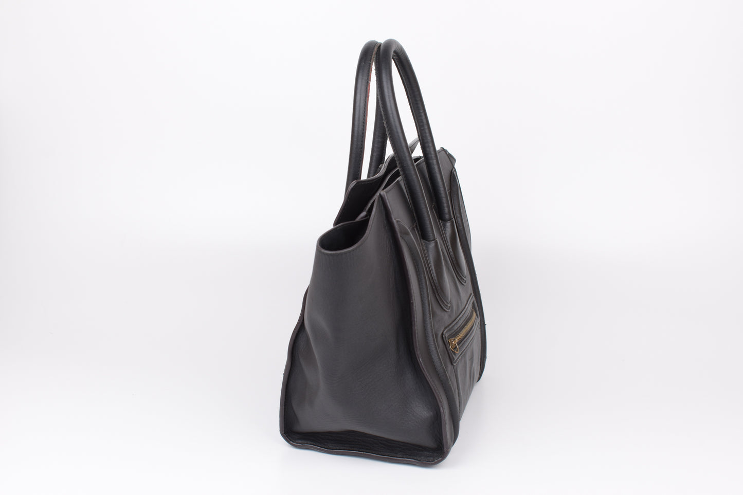 * CELINE 2014 Luggage Phantom Black Leather Hand Tote Bag, 30x30cm, V.Good 7/10 *Read