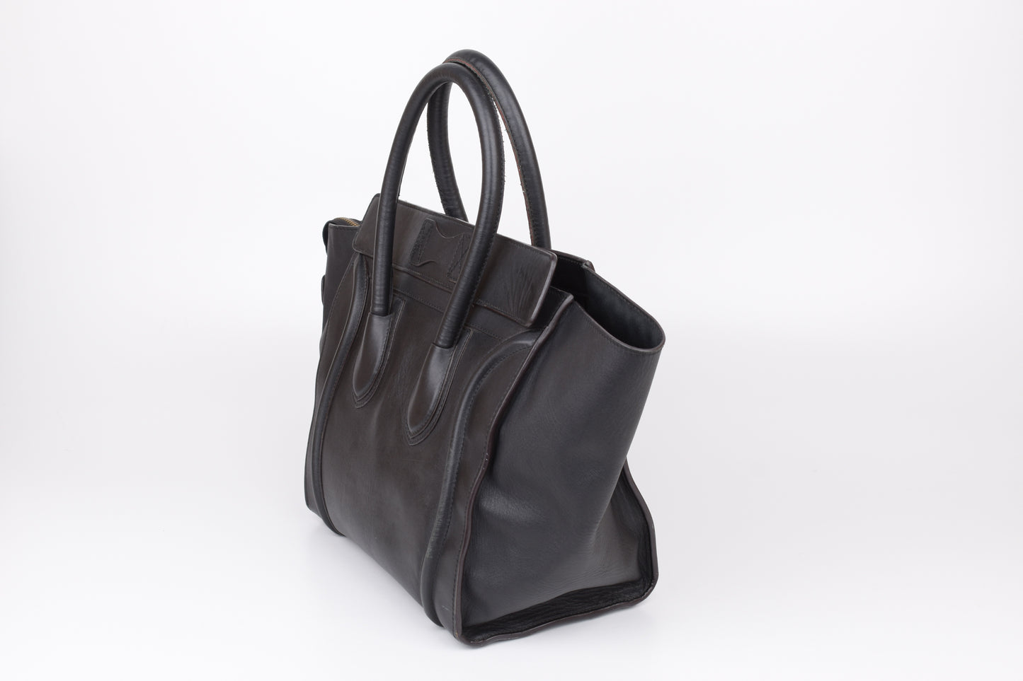 * CELINE 2014 Luggage Phantom Black Leather Hand Tote Bag, 30x30cm, V.Good 7/10 *Read