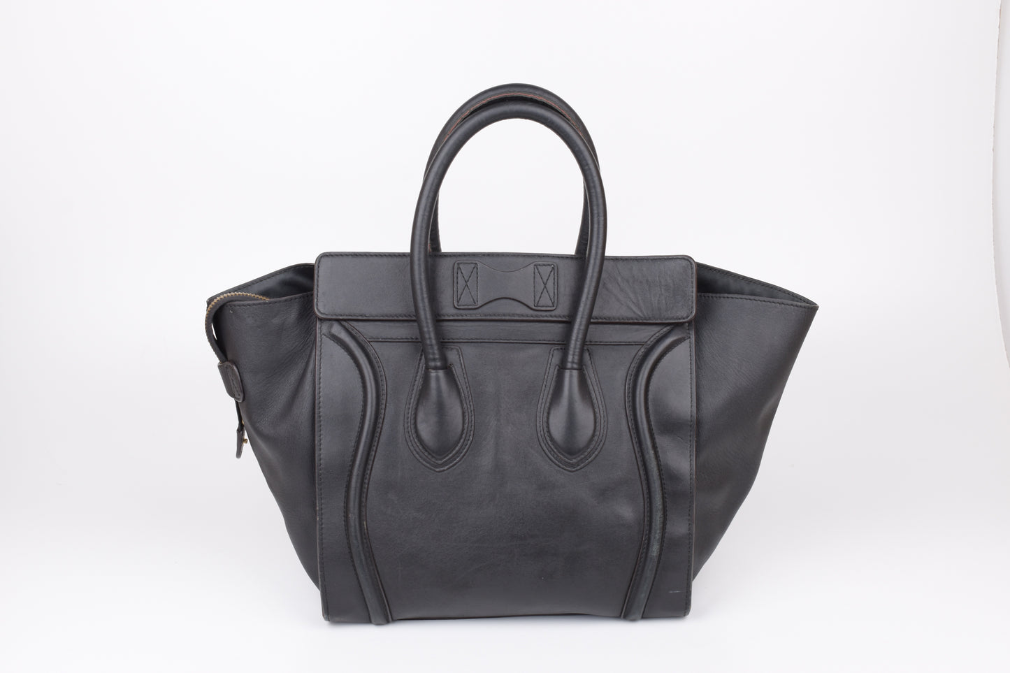 * CELINE 2014 Luggage Phantom Black Leather Hand Tote Bag, 30x30cm, V.Good 7/10 *Read
