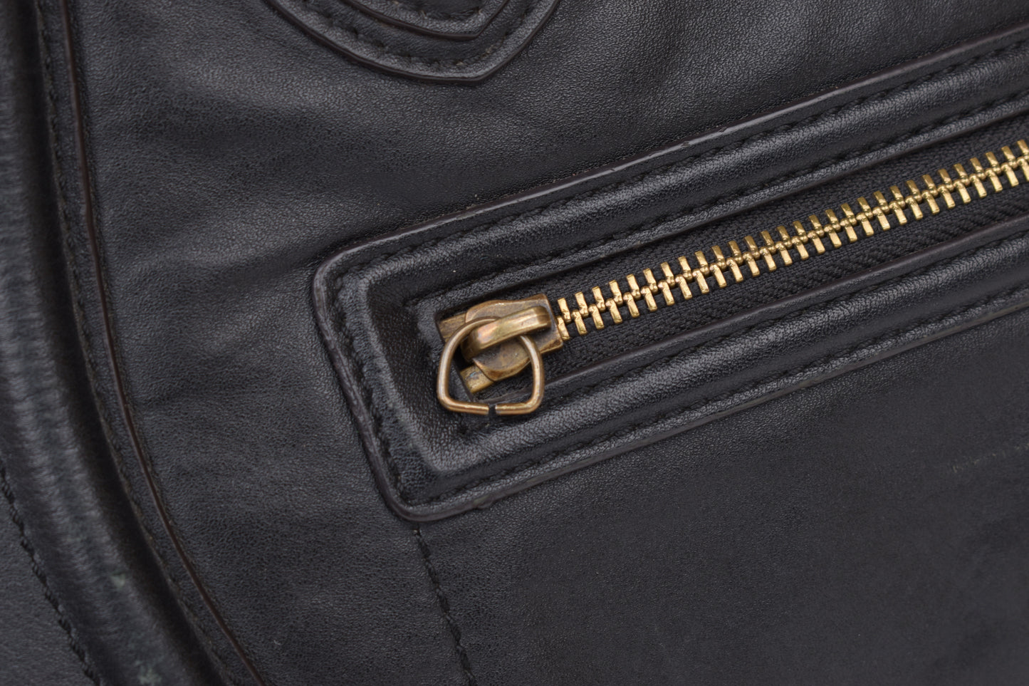 * CELINE 2014 Luggage Phantom Black Leather Hand Tote Bag, 30x30cm, V.Good 7/10 *Read
