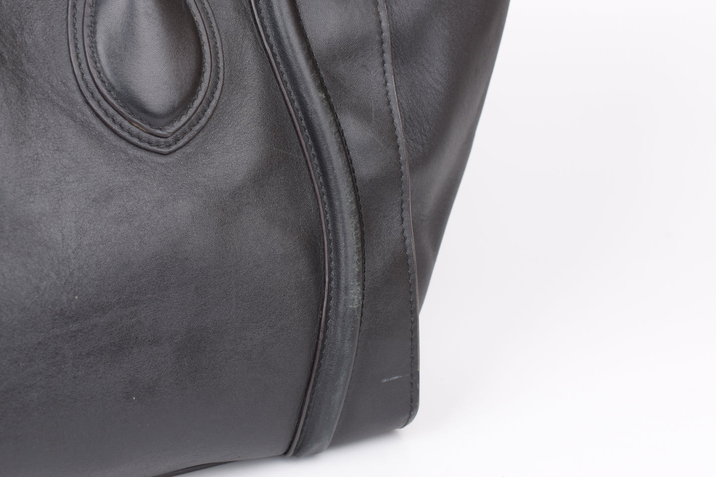 * CELINE 2014 Luggage Phantom Black Leather Hand Tote Bag, 30x30cm, V.Good 7/10 *Read