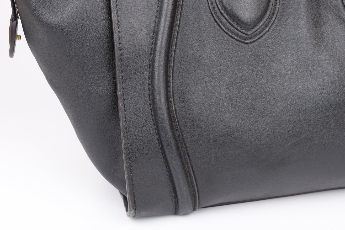 * CELINE 2014 Luggage Phantom Black Leather Hand Tote Bag, 30x30cm, V.Good 7/10 *Read