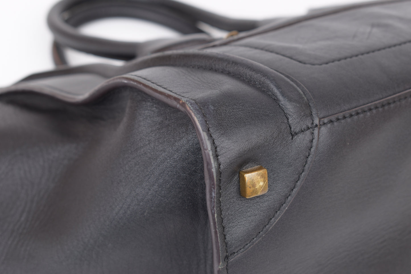 * CELINE 2014 Luggage Phantom Black Leather Hand Tote Bag, 30x30cm, V.Good 7/10 *Read