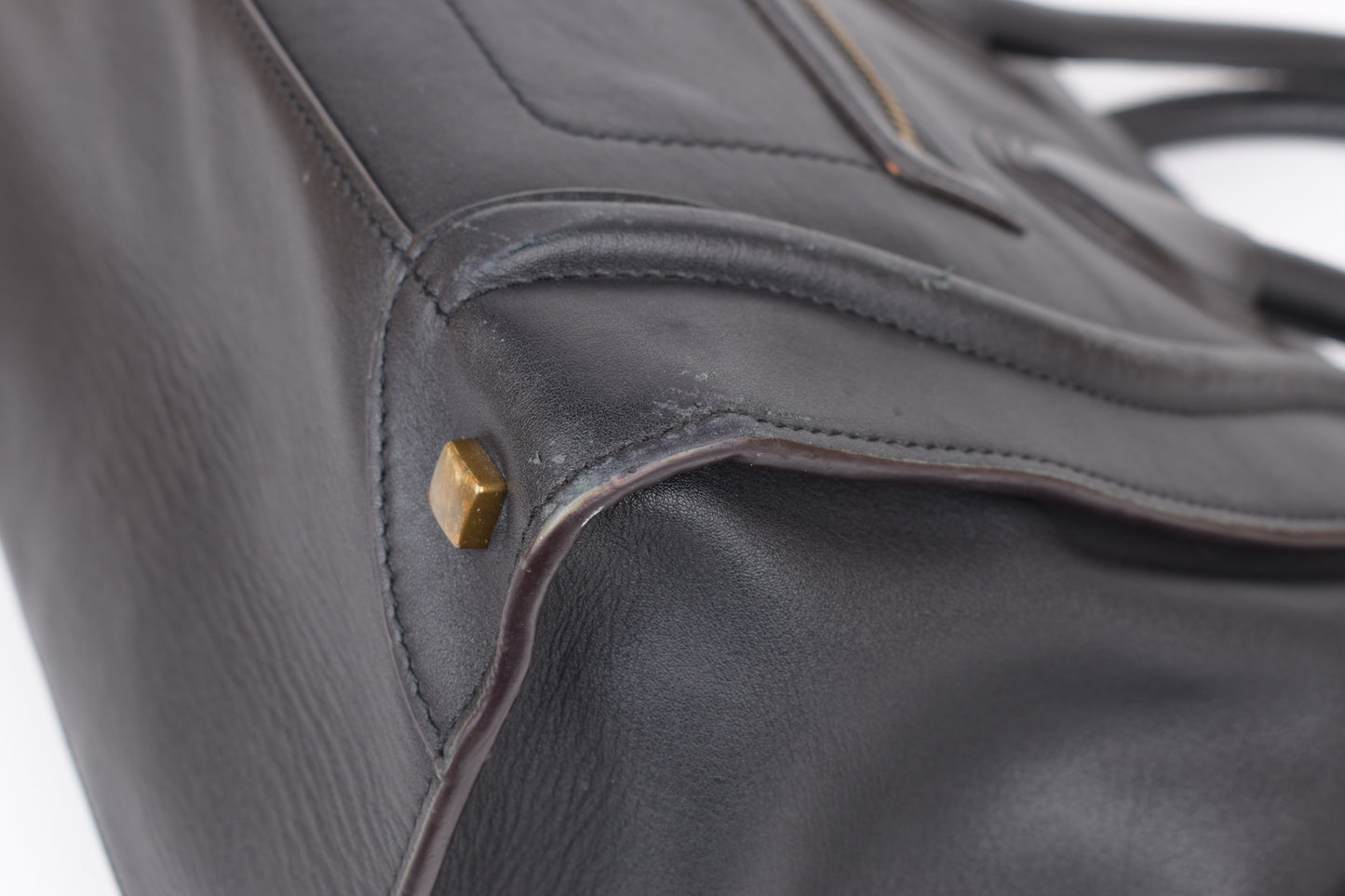 * CELINE 2014 Luggage Phantom Black Leather Hand Tote Bag, 30x30cm, V.Good 7/10 *Read