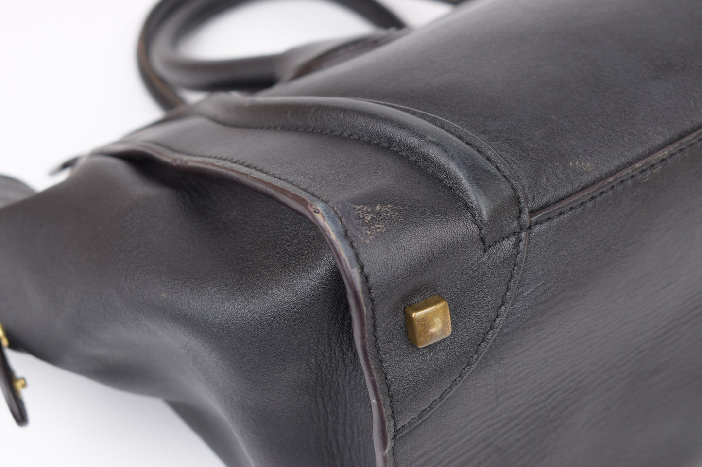 * CELINE 2014 Luggage Phantom Black Leather Hand Tote Bag, 30x30cm, V.Good 7/10 *Read