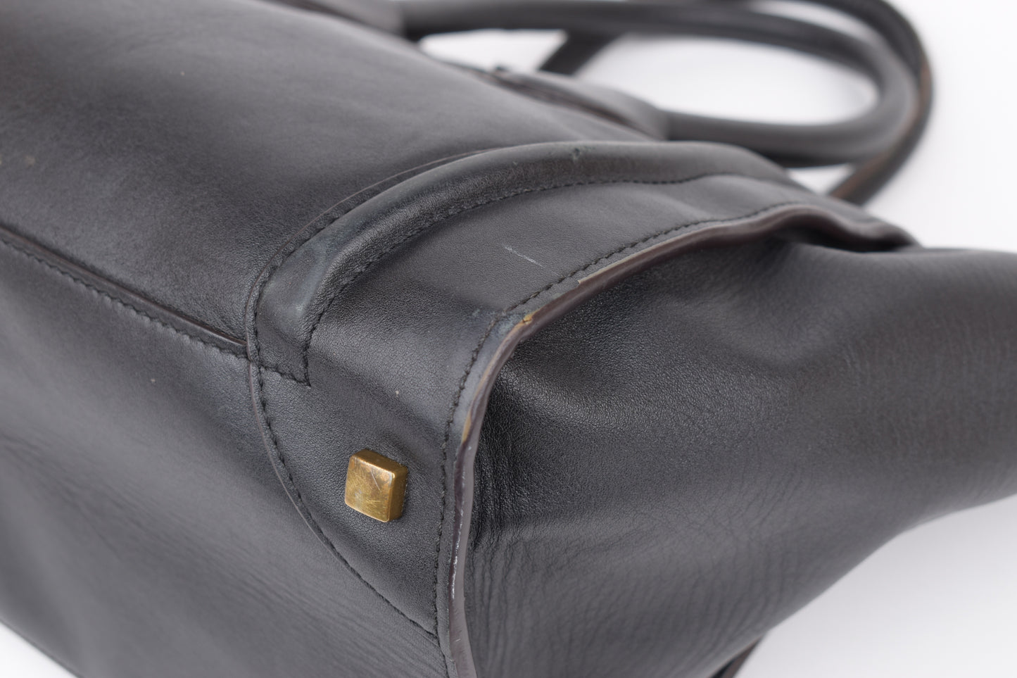 * CELINE 2014 Luggage Phantom Black Leather Hand Tote Bag, 30x30cm, V.Good 7/10 *Read
