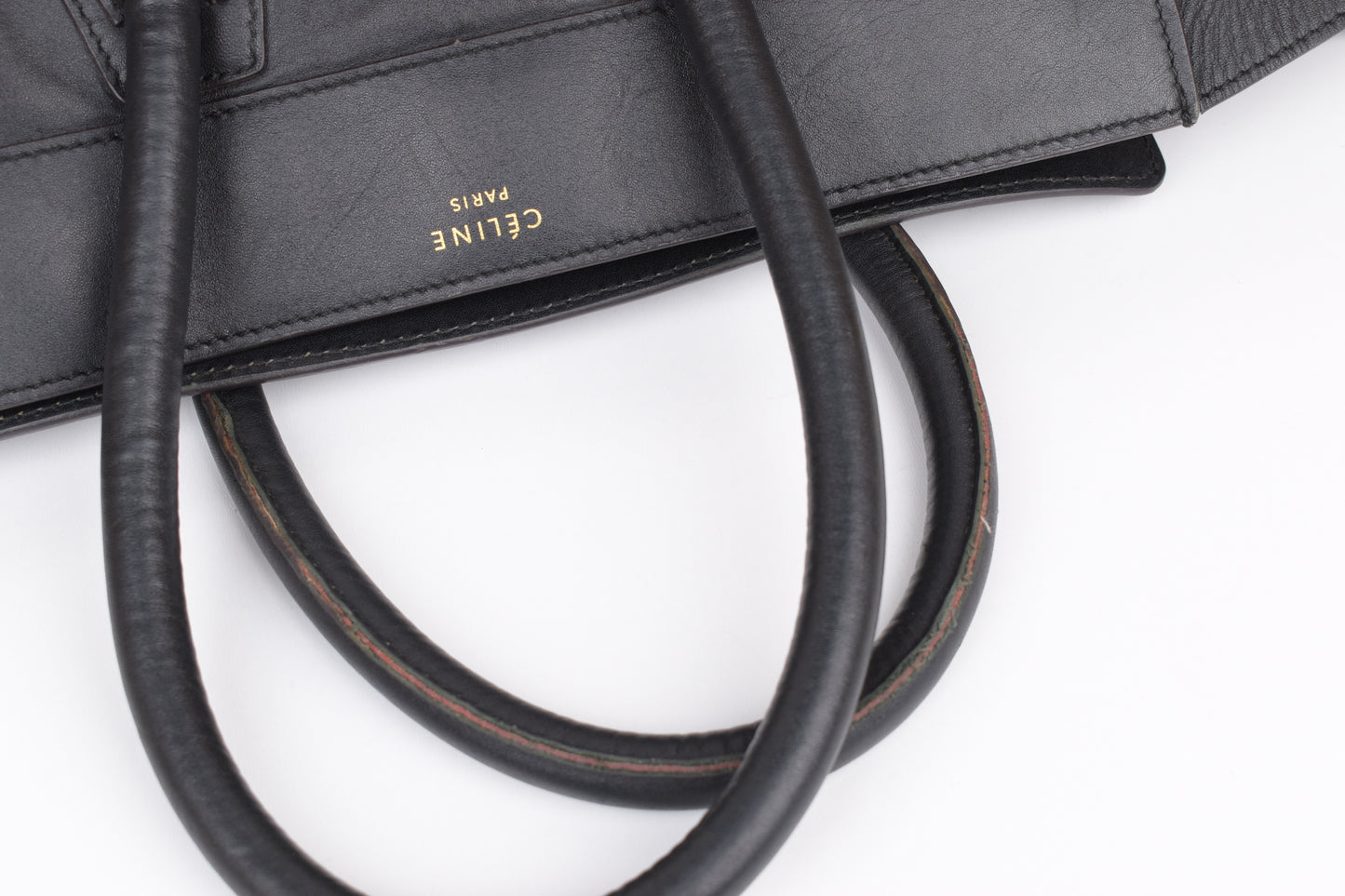 * CELINE 2014 Luggage Phantom Black Leather Hand Tote Bag, 30x30cm, V.Good 7/10 *Read