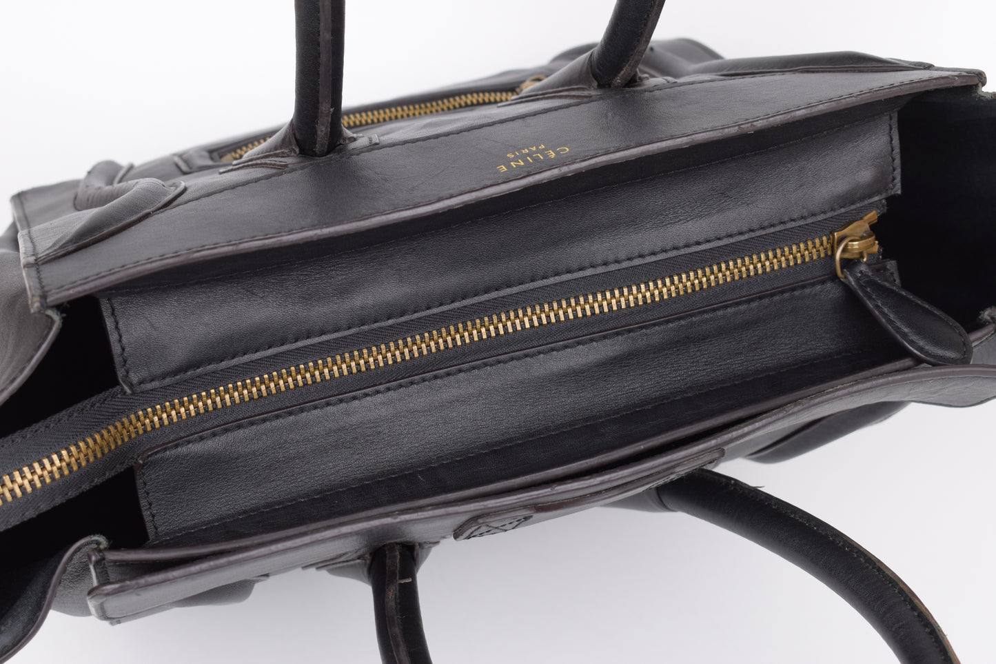 * CELINE 2014 Luggage Phantom Black Leather Hand Tote Bag, 30x30cm, V.Good 7/10 *Read