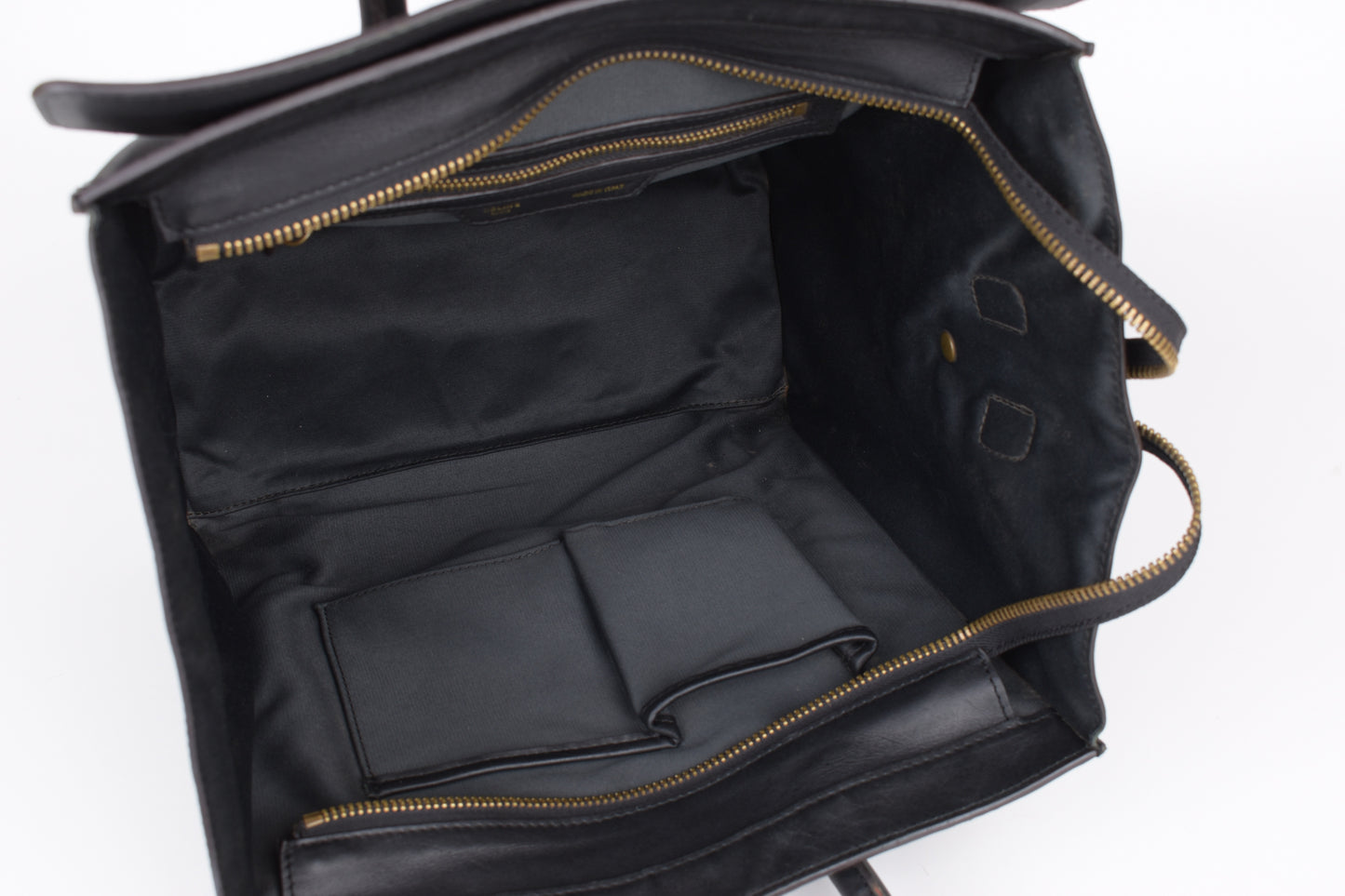 * CELINE 2014 Luggage Phantom Black Leather Hand Tote Bag, 30x30cm, V.Good 7/10 *Read