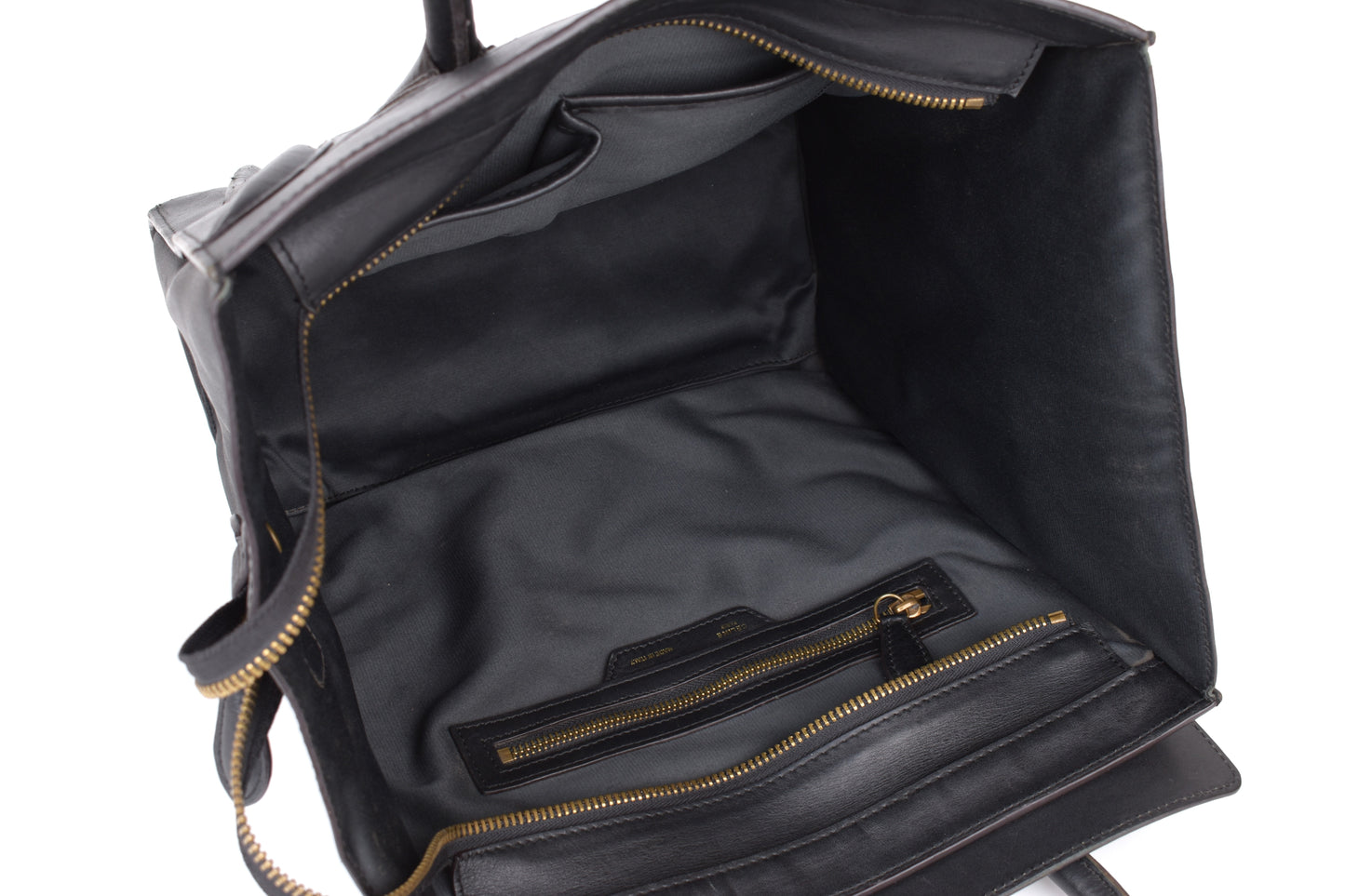 * CELINE 2014 Luggage Phantom Black Leather Hand Tote Bag, 30x30cm, V.Good 7/10 *Read