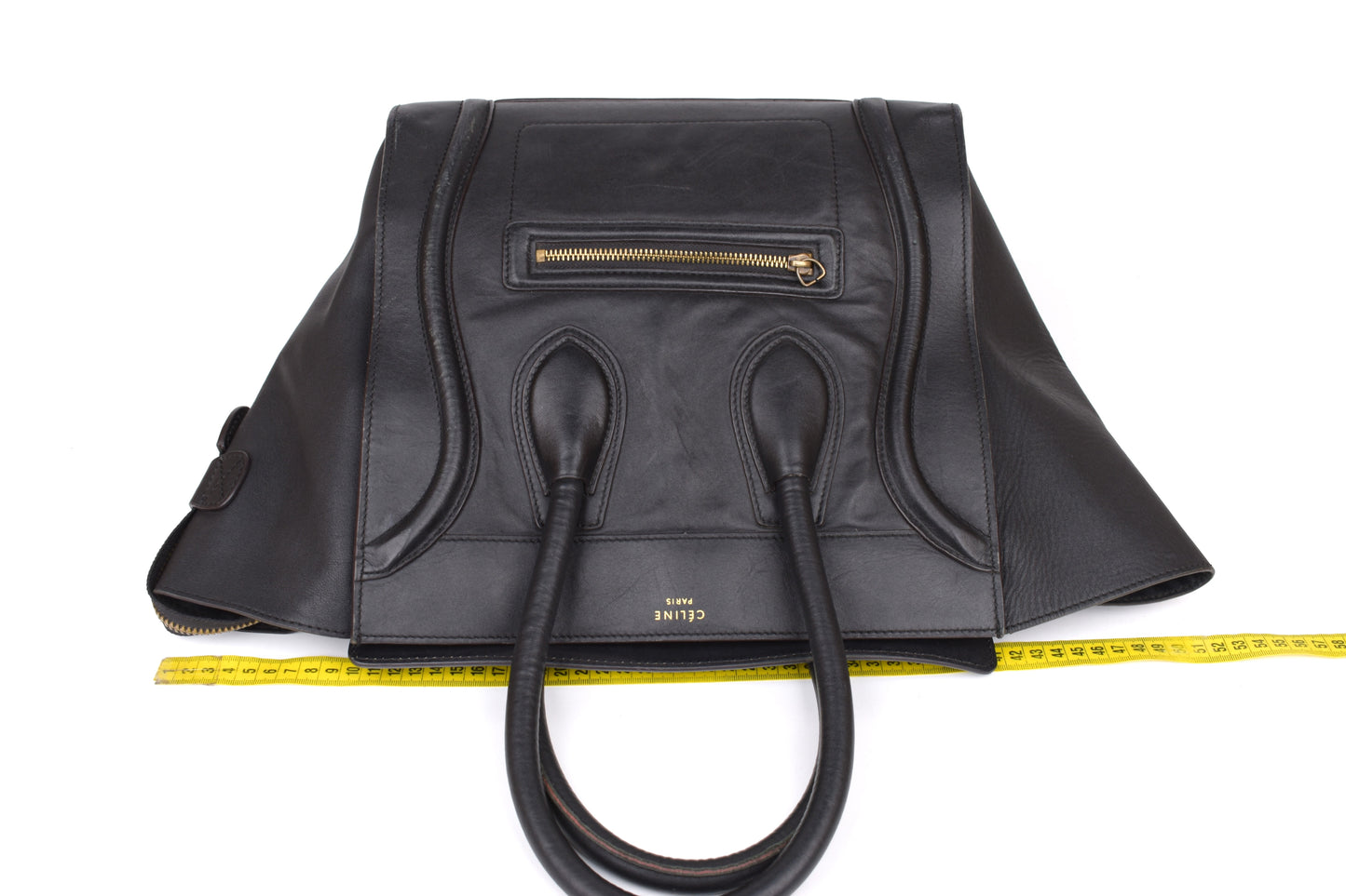 * CELINE 2014 Luggage Phantom Black Leather Hand Tote Bag, 30x30cm, V.Good 7/10 *Read